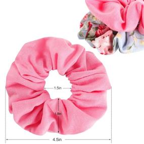 img 1 attached to 🎀 Cute and Comfy Hair Scrunchies Set - 15 Pieces of Cotton Elastic Hair Bands for Women & Girls