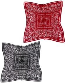 img 4 attached to Luxurious Satin Silk Neckerchief - Essential Women's Accessory in Scarves & Wraps