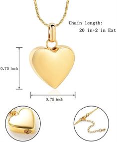 img 3 attached to 💖 Personalized Stainless Steel Love Heart Pendant Urn Necklace for Ashes - Engravable Cremation Jewelry Keepsake by ConstantLife