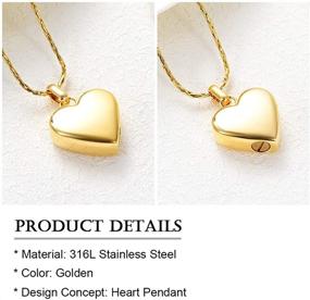 img 2 attached to 💖 Personalized Stainless Steel Love Heart Pendant Urn Necklace for Ashes - Engravable Cremation Jewelry Keepsake by ConstantLife