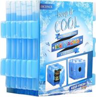 🥶 set of 6 slim ice packs for lunch boxes - quick cooling & long-lasting, ideal for office, jobsite, picnics, camping, beach - reusable cool packs for cooler, bpa free логотип