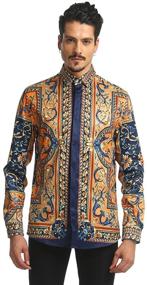 img 4 attached to 👔 Pizzoff Luxury Floral Sleeve Y1792 32 XL Men's Clothing: Embrace Elegance and Style