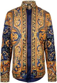 img 1 attached to 👔 Pizzoff Luxury Floral Sleeve Y1792 32 XL Men's Clothing: Embrace Elegance and Style