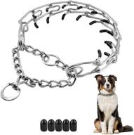 prong training collar for dogs with comfort tips - adjustable choke collar, detachable & metal, ideal for large and medium pets logo