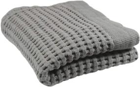 img 4 attached to 🔥 Premium Waffle Weave Hand Towel: 100% Natural Cotton, Lattice Design, Lint-Free & Extra Soft, Highly Absorbent, Fast-Drying, Fade-Resistant Colors (Pewter)