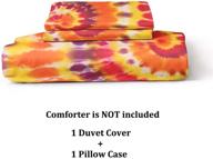 adasmile a & s colorful tie dye bedding set: vibrant orange and yellow psychedelic swirl pattern printed comforter cover - twin size logo