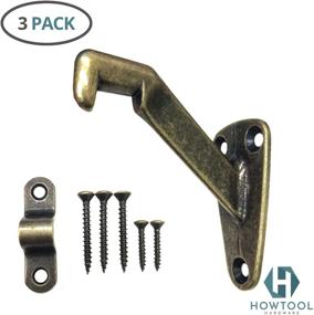 img 3 attached to 🔧 3 Pack Antique Brass Heavy Duty Handrail Bracket by HOWTOOL