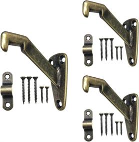 img 4 attached to 🔧 3 Pack Antique Brass Heavy Duty Handrail Bracket by HOWTOOL