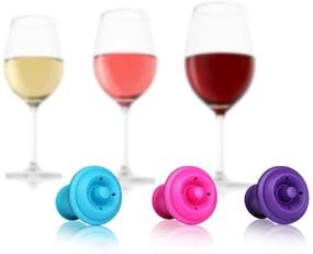 img 1 attached to 🍾 Vacu Vin Wine Saver Vacuum Stoppers Trio – Blue, Pink, Purple