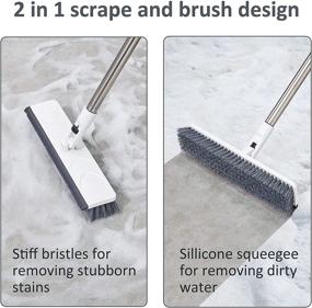 img 1 attached to 🧹 2-Pack Keypan Floor Scrub Brush with Long Handle, 50" Stiff Bristle Brush Scrubber for Efficient Cleaning of Bathroom, Bathtub, Tile, Tub, Kitchen, Patio, and Wall Surfaces