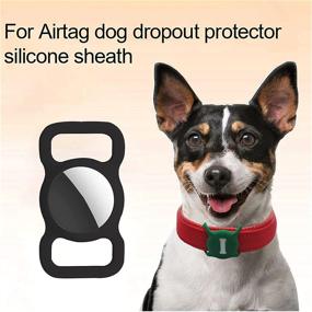 img 2 attached to 🐾 Silicone Case Cover for AirTag on Dog Collar: Black Pack 2, Compatible Holder Accessory for Pets Cats, Apple Finder Location Tracker Compatible