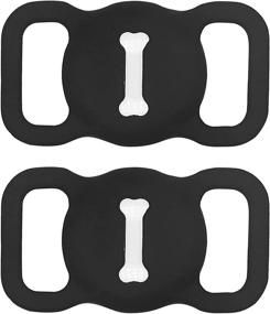 img 4 attached to 🐾 Silicone Case Cover for AirTag on Dog Collar: Black Pack 2, Compatible Holder Accessory for Pets Cats, Apple Finder Location Tracker Compatible