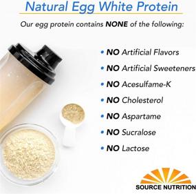 img 2 attached to source nutrition egg white protein powder: 25g protein, build lean muscle, dairy-free - vanilla cream (2 lb)