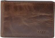 fossil leather money bifold wallet: stylish and functional essentials logo
