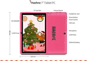 img 1 attached to 🎀 Haehne 7 inch Tablet, Android 9.0 Pie, Quad Core, 1GB RAM 16GB Storage, 7-inch IPS Display, Dual Camera, WiFi Only, Bluetooth, Pink