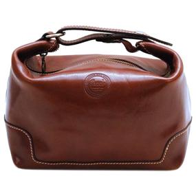 img 3 attached to Cenzo Leather Travel Toiletry Brown: Organize and Travel in Style!