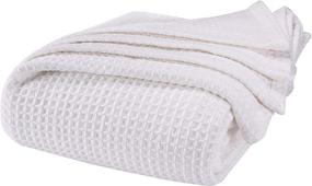 img 4 attached to 🛏️ Goroly Home Waffle Weave Farmhouse Thermal Cotton Blanket Twin - Perfect for Layering Beds - Long-lasting Comfort and Warmth - White - 60x90 Inch