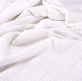 img 3 attached to 🛏️ Goroly Home Waffle Weave Farmhouse Thermal Cotton Blanket Twin - Perfect for Layering Beds - Long-lasting Comfort and Warmth - White - 60x90 Inch