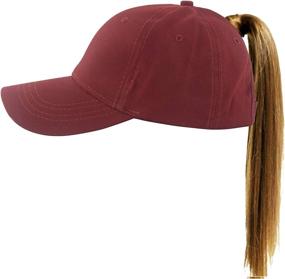 img 4 attached to 🧢 Muryobao Women's Baseball Cap with Messy High Bun Slot - Adjustable Plain Trucker Dad Hat for Ponytails