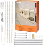 kintion led under cabinet lighting kit: flexible strip lights for kitchen cabinets, desk, and showcase - 6.6ft, 1200lm, 6000k white led логотип