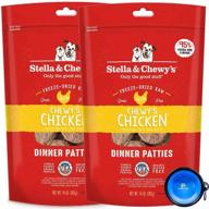 stella &amp; chewy's freeze dried raw dinner patties dog food 2 pack (28oz total) bundle with hotspot pet travel bowl - made in the u.s.a. logo