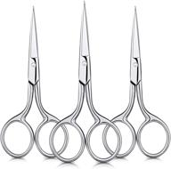 🧵 small precision embroidery scissors set - mini thread scissors, stainless steel sewing scissors, 4 inch forged pointed tip detail shears for diy craft needlework, yarn, and sewing logo