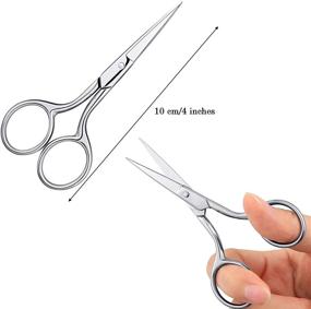 img 3 attached to 🧵 Small Precision Embroidery Scissors Set - Mini Thread Scissors, Stainless Steel Sewing Scissors, 4 Inch Forged Pointed Tip Detail Shears for DIY Craft Needlework, Yarn, and Sewing