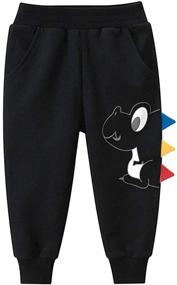 img 3 attached to 🦖 Toddler Boys Dinosaur Jogger Sweatpants with Pocket - 2 Pack, Sizes 2-7 Years - Sporty, Elastic, and Athletic