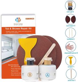 img 3 attached to 🛁 3.7oz Fiberglass Repair Kit - Tub, Tile, and Shower Repair - Color Match - White/Almond/Black/Bone/Bisque/Biscuit/Grey/Cream/Off White/Beige - Odorless Bathtub Paint