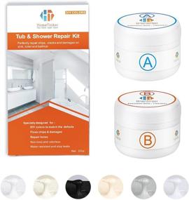 img 4 attached to 🛁 3.7oz Fiberglass Repair Kit - Tub, Tile, and Shower Repair - Color Match - White/Almond/Black/Bone/Bisque/Biscuit/Grey/Cream/Off White/Beige - Odorless Bathtub Paint