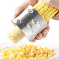 stainless steel corn stripper cutter - efficient corn peeler stripping tool for kitchen home use with serrated blade logo