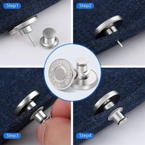 img 1 attached to 12-Piece Jeans Button Pin Set | Adjustable Jean Buttons | Replacement Pants Button Pins | Ceryvop Metal Clips Snap Tack | No Sew Waistband Extenders | Easy to Use