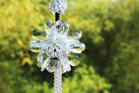 img 1 attached to SZWGMY Crystal Flower Car Pendant Hanging Ornament Interior Accessories For Auto Rear View Mirror Hanging Decoration Home Decoration (White)