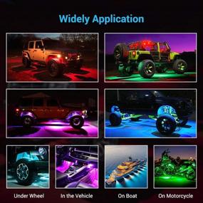 img 1 attached to Улучшите свою поездку с MustWin RGB LED Rock Lights: водонепроницаемая подсветка с 60 светодиодами, многоцветная неоновая подсветка с радиоуправлением/управлением через приложение для грузовиков, джипов и внедорожных транспортных средств - набор из 4 шт.