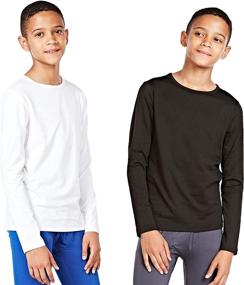 img 4 attached to 👕 OPTIMIZE Your Search: 2-Pack Thermal Compression Long Sleeve Tops with Fleece Lining by DEVOPS Boys