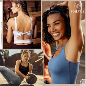 img 1 attached to Longline Padded Sports Bra Crop Top: Athletic Tank Tops for Women - Ideal Workout Yoga Bra