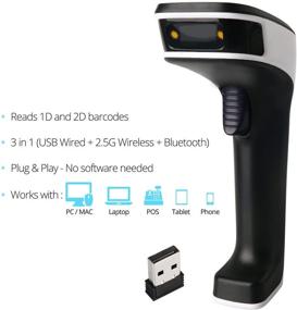 img 1 attached to 📱 ScanAvenger 3-in-1 Wireless Bluetooth Barcode Scanner: Portable Hand Scanners - Cordless, Rechargeable Inventory Management Scan Gun - Wireless, Handheld, USB Bar Code/QR Code Reader
