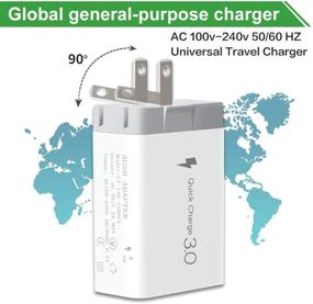 img 2 attached to 🔌 ZIQIAN Wall Charger Fast Adapter: Quick Charge 3.0, 2 USB Ports - Compatible with Samsung, HTC, iPhone & More - Travel Plug (2 Pack)