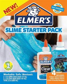 img 4 attached to 📚 Clear School Glue Clear + Blue Glitter - Elmer's Slime Starter Kit - Set of 4