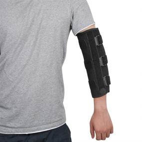 img 4 attached to 🌙 Adjustable Compression Elbow Stabilizer Brace Splint for Adults - Night Sleeping Support for Pain Relief in Cubital Tunnel Syndrome and Tendonitis