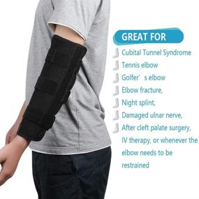 img 3 attached to 🌙 Adjustable Compression Elbow Stabilizer Brace Splint for Adults - Night Sleeping Support for Pain Relief in Cubital Tunnel Syndrome and Tendonitis