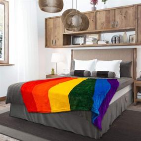 img 1 attached to Infinity Republic Rainbow Pride Soft Fleece Throw Blanket - Versatile 50x60 Throw Perfect for Living Rooms, Bedrooms, Kids' Rooms, Outdoors, and Holiday Gifts!