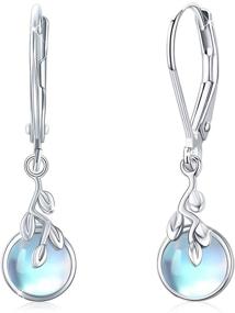 img 4 attached to 🌳 Sterling Silver Tree of Life Moonstone Leverback Earrings: Hypoallergenic Jewelry Gifts for Sensitive Ears, Girls, Women