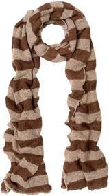 img 2 attached to Premium Long Striped Scarf Brown