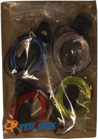 img 1 attached to 4 Pack TDLTEK Neon Glowing Strobing Electroluminescent Wire/El Wire w/ 3 Modes Battery Controllers - Blue, Green, Red, White