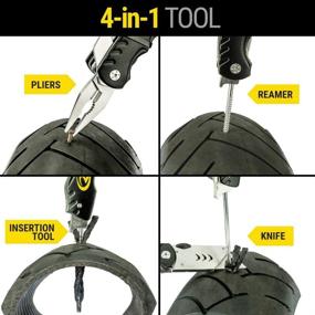 img 3 attached to 🔧 Ремонтный набор MotoPressor для безкамерных шин: портативный набор инструментов 4 в 1 для мужчин, мотоциклов, квадроциклов и мотоциклов. Набор aп-китов для шин с патчами.