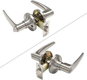 img 3 attached to 🚪 Sleek Privacy Door Lever: Straight Satin Nickel JM047 – Ideal for Interior Bathroom and Bedroom Doors