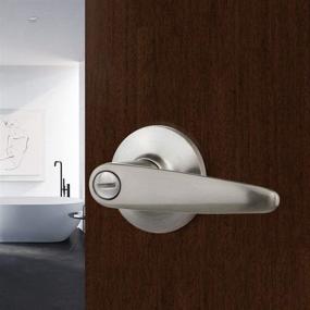 img 4 attached to 🚪 Sleek Privacy Door Lever: Straight Satin Nickel JM047 – Ideal for Interior Bathroom and Bedroom Doors