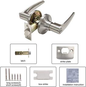 img 1 attached to 🚪 Sleek Privacy Door Lever: Straight Satin Nickel JM047 – Ideal for Interior Bathroom and Bedroom Doors