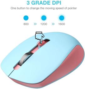img 2 attached to 🖱️ Беспроводная мышь seenda 2.4G с нано-приемником и регулируемым DPI - розовая и синяя, для ноутбука, ПК, Chromebook